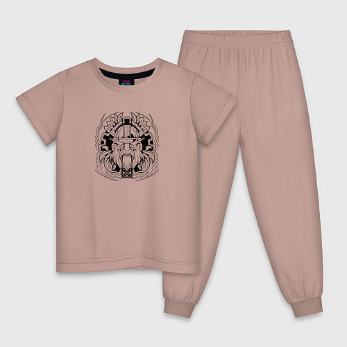 Детская пижама Тор мифический бог грома / Пыльно-розовый – фото 1