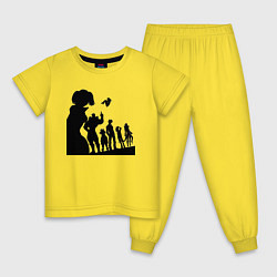 Пижама хлопковая детская Команда Семь смертных грехов, цвет: желтый