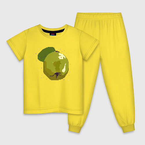 Детская пижама Айва и звезды - пиксельное / Желтый – фото 1