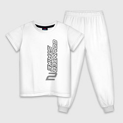 Пижама хлопковая детская Вертикальная надпись Counter-Strike 2 black, цвет: белый