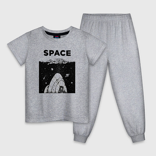 Детская пижама Морской космос / Меланж – фото 1