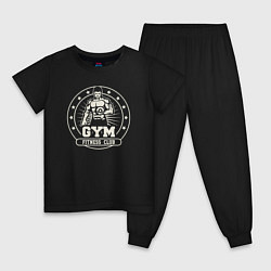 Пижама хлопковая детская Gym fitness club, цвет: черный