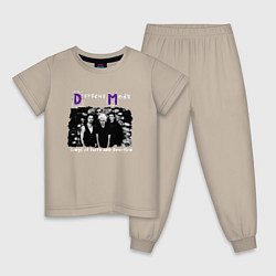Пижама хлопковая детская Depeche Mode - Sofad band era, цвет: миндальный