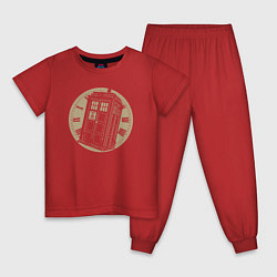 Пижама хлопковая детская Time tardis, цвет: красный