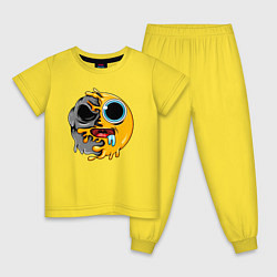 Пижама хлопковая детская Smile mood, цвет: желтый