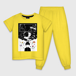 Пижама хлопковая детская Моб Психо Шигэо Кагэяма, цвет: желтый