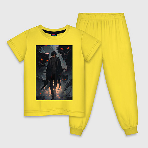 Детская пижама Мэгуми Фусигуро арт Магическая битва / Желтый – фото 1
