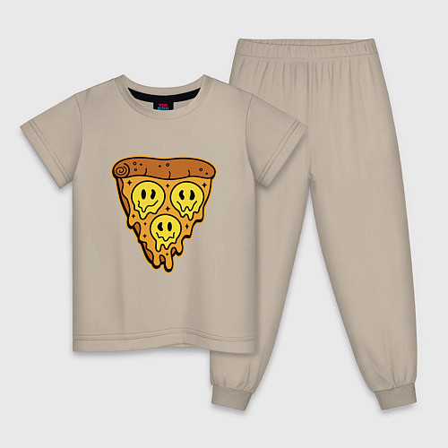 Детская пижама Happy nation pizza / Миндальный – фото 1