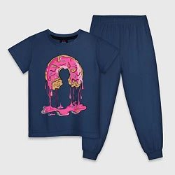 Пижама хлопковая детская Пончик, цвет: тёмно-синий