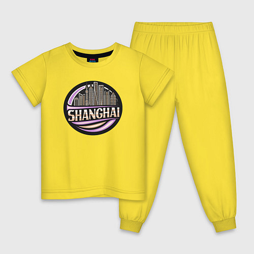 Детская пижама Город Шанхай / Желтый – фото 1