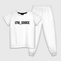 Пижама хлопковая детская Utm source, цвет: белый