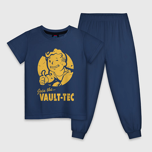 Детская пижама Vault boy like print / Тёмно-синий – фото 1