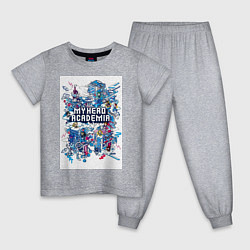 Пижама хлопковая детская Моя геройская академия Эйдзиро Кирисима, цвет: меланж