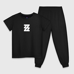 Пижама хлопковая детская Zenless Zone Zero logotype, цвет: черный