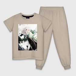 Пижама хлопковая детская Реинкарнация безработного Сильфиетта арт, цвет: миндальный