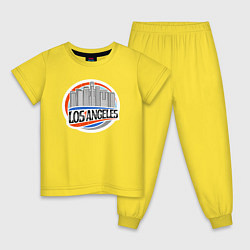 Пижама хлопковая детская City Los Angeles, цвет: желтый