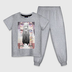 Пижама хлопковая детская Эта фарфоровая кукла влюбилась, цвет: меланж