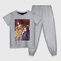 Пижама хлопковая детская Монолог фармацевта Жэньши выпивает, цвет: меланж