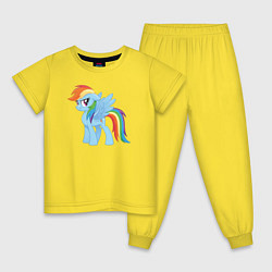 Пижама хлопковая детская Рейнбоу Дэш из My Little Pony в кино, цвет: желтый