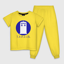 Пижама хлопковая детская Blue tardis, цвет: желтый
