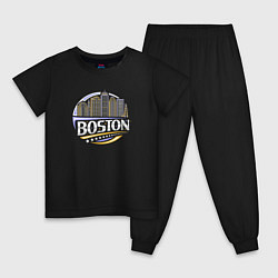 Пижама хлопковая детская Boston - USA, цвет: черный