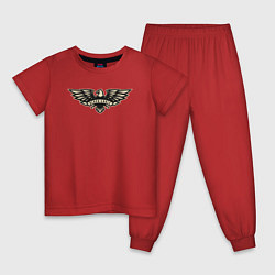 Пижама хлопковая детская Чёрный орёл, цвет: красный