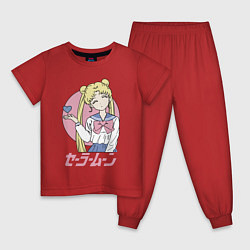 Пижама хлопковая детская Прекрасная Сейлор Мун, цвет: красный