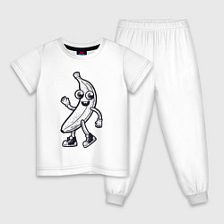 Пижама хлопковая детская Банановый человечек, цвет: белый