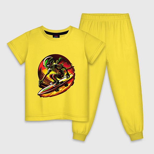 Детская пижама Космический скейтер / Желтый – фото 1