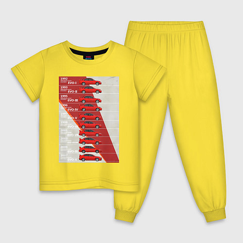 Детская пижама Mitsubishi Lancer Evolution / Желтый – фото 1