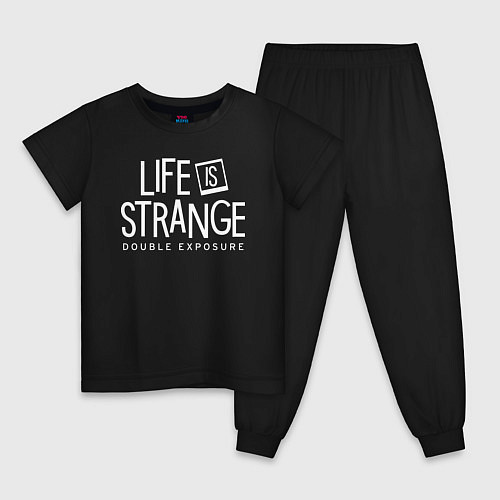 Детская пижама Life is strange double exposure logo / Черный – фото 1