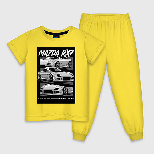 Детская пижама Mazda rx-7 JDM авто / Желтый – фото 1