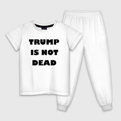 Пижама хлопковая детская Trump is not dead - motto, цвет: белый