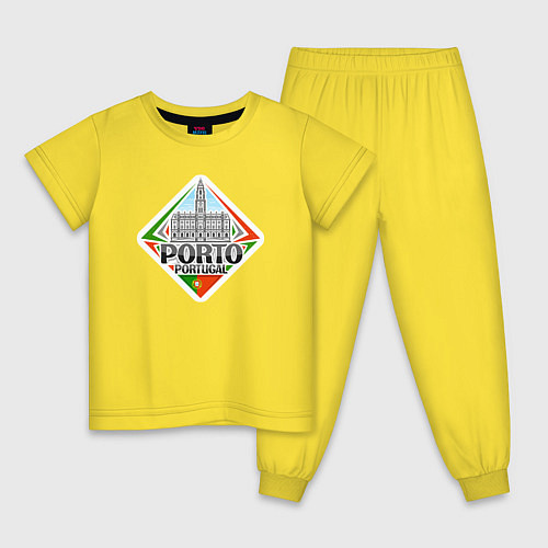Детская пижама Порту - Португалия / Желтый – фото 1