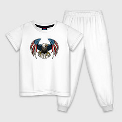 Пижама хлопковая детская Америка орёл, цвет: белый