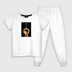 Пижама хлопковая детская Техен луна, цвет: белый