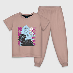 Пижама хлопковая детская Моя геройская академия Шигараки Томура, цвет: пыльно-розовый