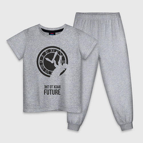 Детская пижама Док Браун - назад в будущее / Меланж – фото 1