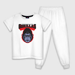 Пижама хлопковая детская Gorillas MMA, цвет: белый