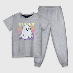 Пижама хлопковая детская Cute little spooky ghost, цвет: меланж
