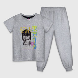 Пижама хлопковая детская David Bowie - Live in Tokyo 73, цвет: меланж