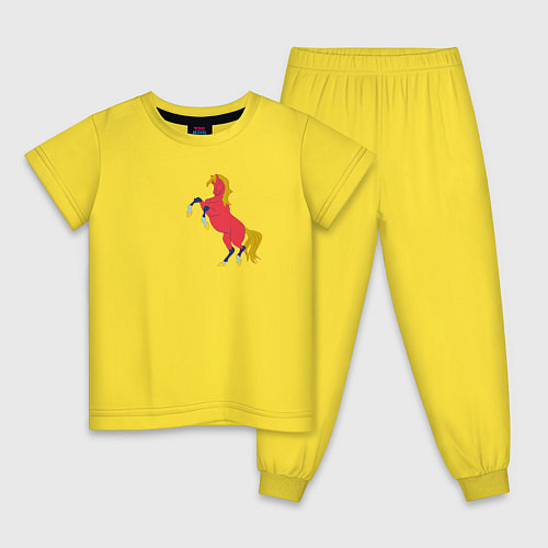 Детская пижама Конь красный / Желтый – фото 1