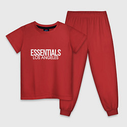 Пижама хлопковая детская Los angeles essentials, цвет: красный