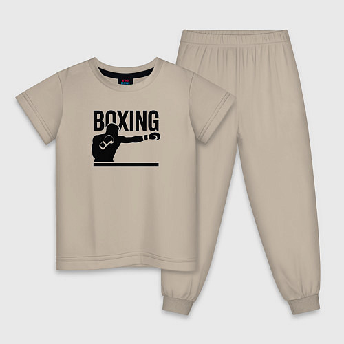 Детская пижама Боксер boxing / Миндальный – фото 1