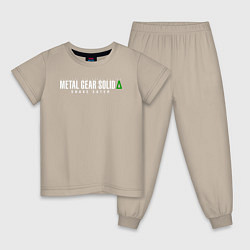 Пижама хлопковая детская Metal gear solid 3 Snake eater logo, цвет: миндальный