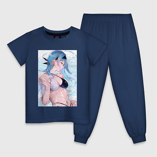Детская пижама Геншин Эола Лоуренс / Тёмно-синий – фото 1