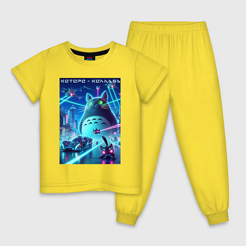 Детская пижама Которо - коллаба мем / Желтый – фото 1
