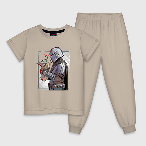 Детская пижама Беби Йода и Мандалорец / Миндальный – фото 1