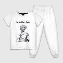 Пижама хлопковая детская You dont have Stalin, цвет: белый