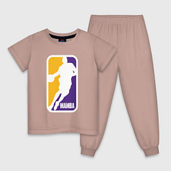 Пижама хлопковая детская Mamba Kobe Bryant, цвет: пыльно-розовый